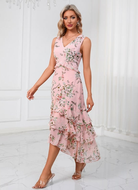 Robe de Soirée Florale Marine - gallery 6