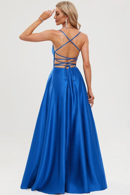 Robe de Soirée Satinée Rubis - gallery 1