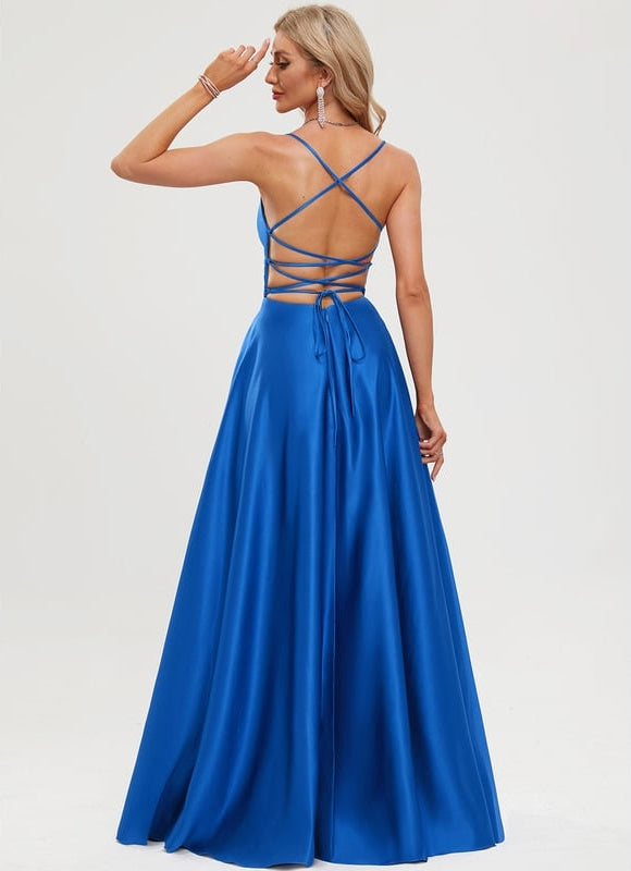 Robe de Soirée Satinée Rubis - gallery 1