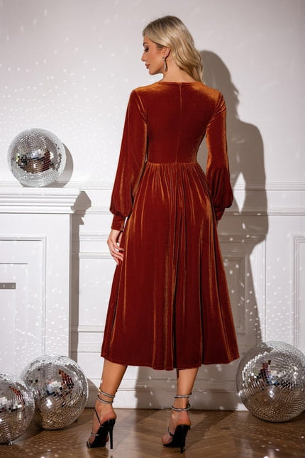 Robe de Soirée Velours Cuivrée - gallery 1