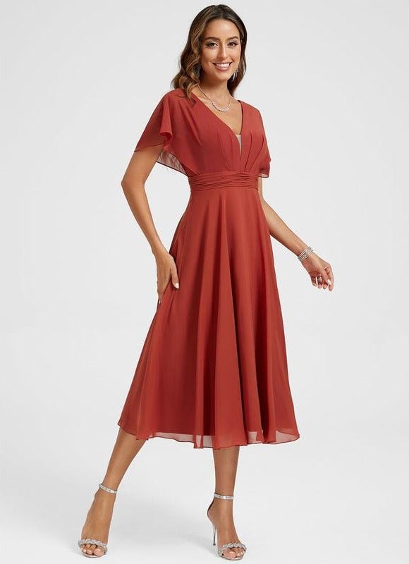 Robe de Soirée Rouge Flottant - gallery 4