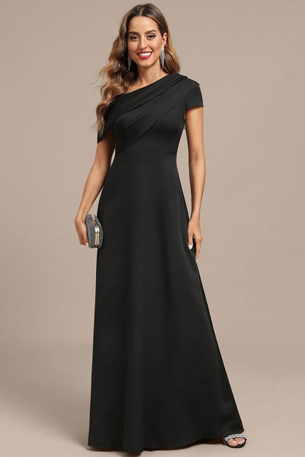 Robe De Soirée Satin Noir - gallery 2