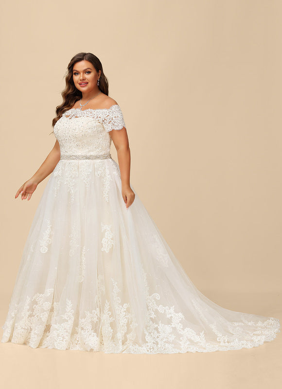 Robe de Soirée Longue Blanche Princess Épaules Dénudées - gallery 8
