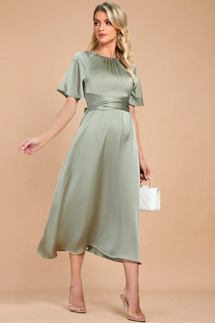 Robe de Soirée Satinée Sage