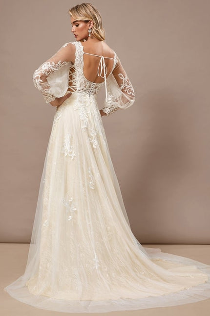 Robe de Soirée Éthérée Crémeuse - gallery 6