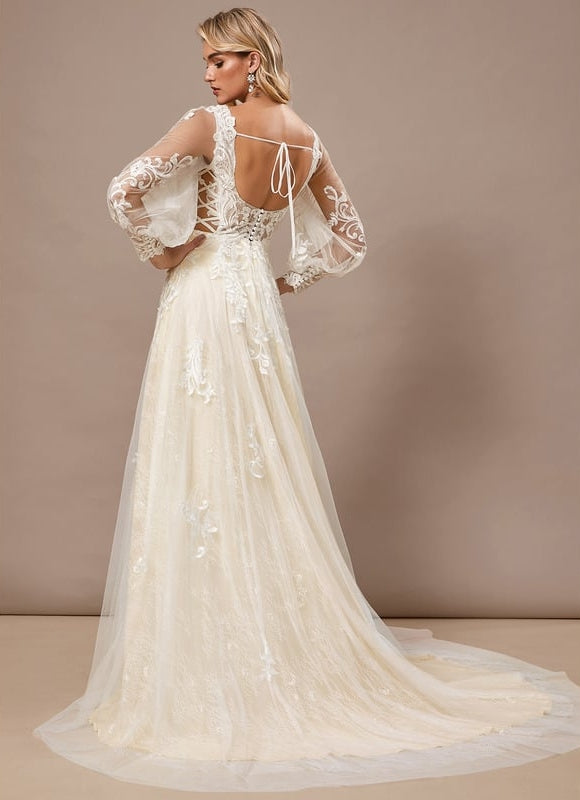Robe de Soirée Éthérée Crémeuse - gallery 6