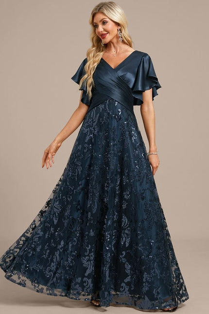 Robe De Soirée En Satin Duchesse - gallery 2