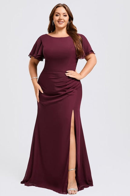 Robe de Soirée Longue Bordeau Chic - gallery 7