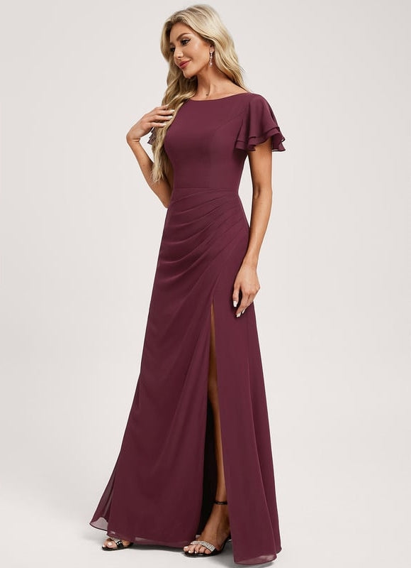 Robe de Soirée Longue Bordeau Chic - gallery 3