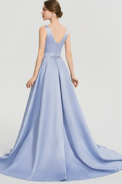 Robe de Soirée Céleste Satiné - gallery 4
