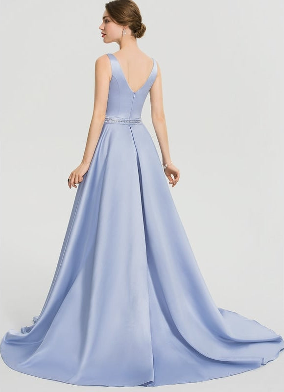 Robe de Soirée Céleste Satiné - gallery 4