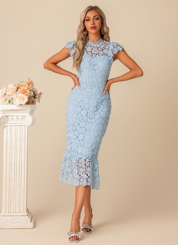 Robe de Soirée Azur Dentelle - gallery 1