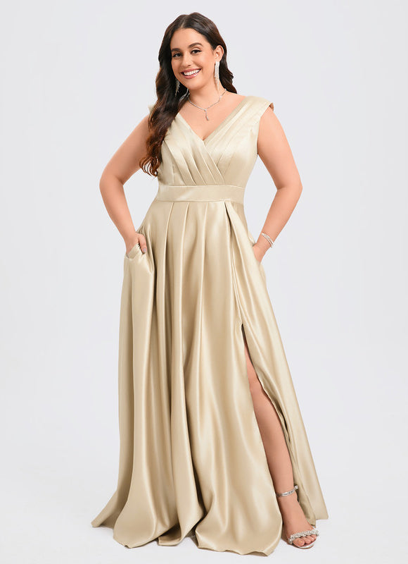 Robe de Soirée Satin Mauve Élégant - gallery 8