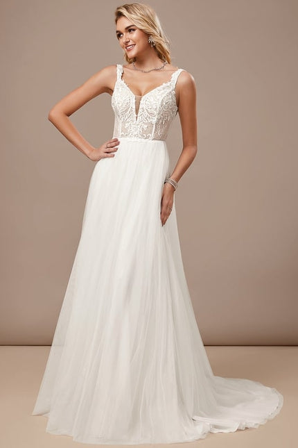 Robe De Soirée Blanche Dentelle - gallery 3