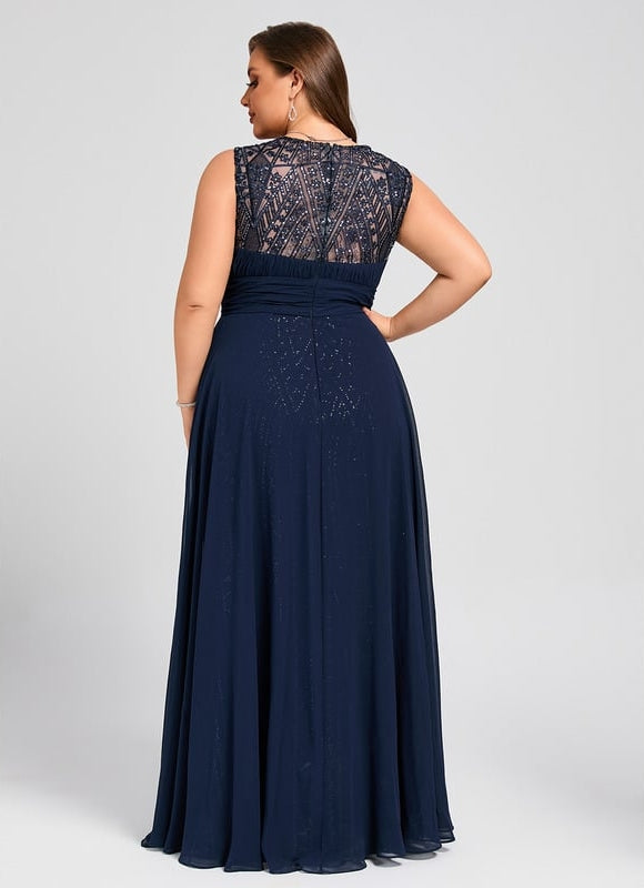 Robe de Soirée Élégance Marine Pailletée - gallery 8