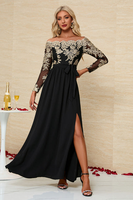 Robe de Soirée Ébène Élégante