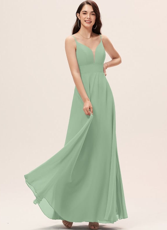 Robe de Soirée Mousseline Beige
