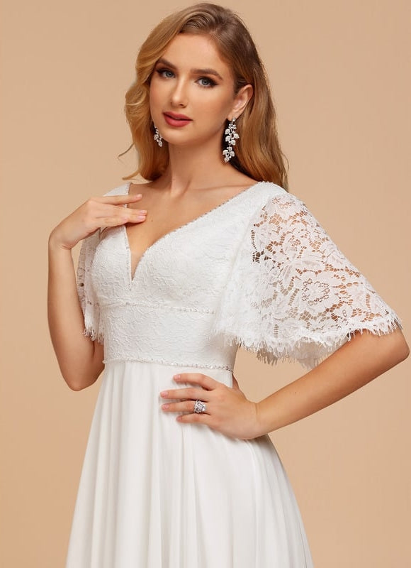Robe de Soirée Vaporeuse Écrue - gallery 5