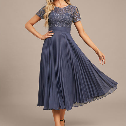 Robe de Soirée Plissée Céleste
