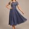 Robe de Soirée Plissée Céleste