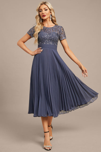 Robe de Soirée Plissée Céleste