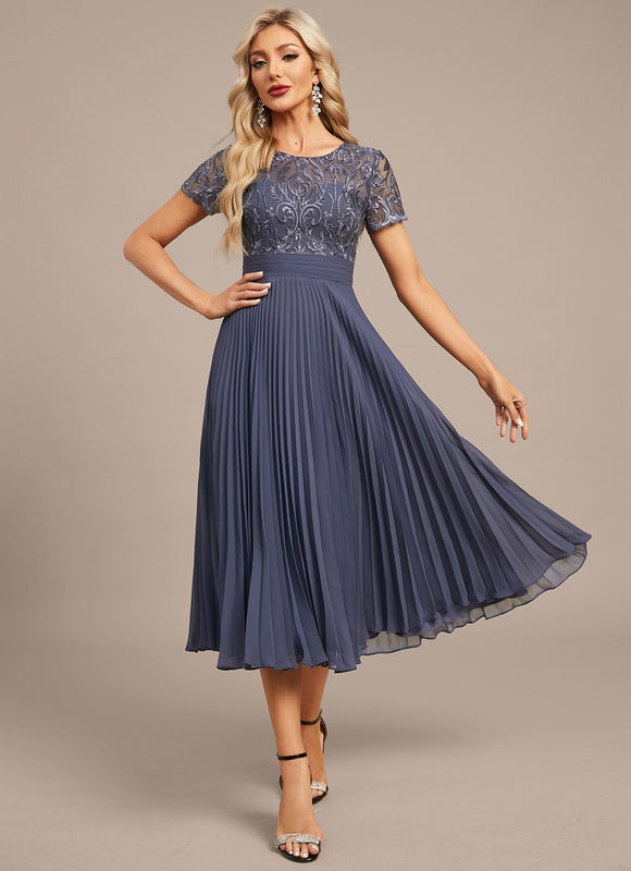 Robe de Soirée Plissée Céleste