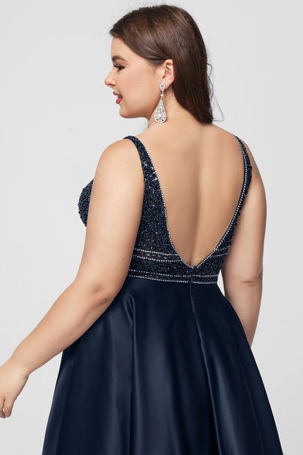 Robe de Soirée Longue Bleue Princesse Perles Paillettes - gallery 9