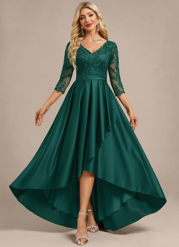 Robe Soirée Asymétrique Émeraude