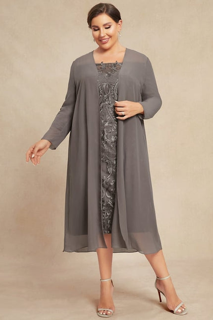 Robe de Soirée Gris Élégance Chic - gallery 8