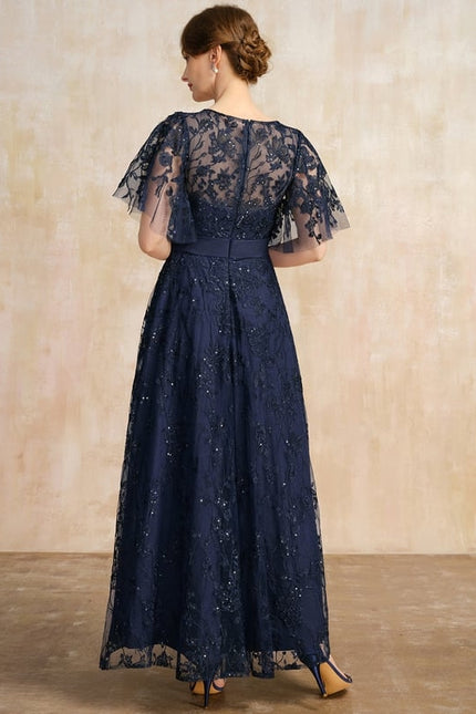 Robe de Soirée Élégance Marine Dentelle - gallery 5