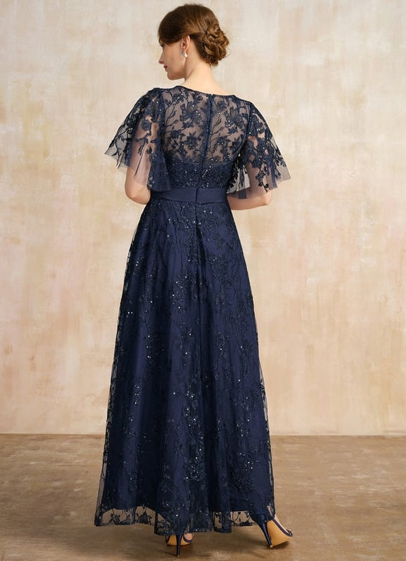 Robe de Soirée Élégance Marine Dentelle - gallery 5