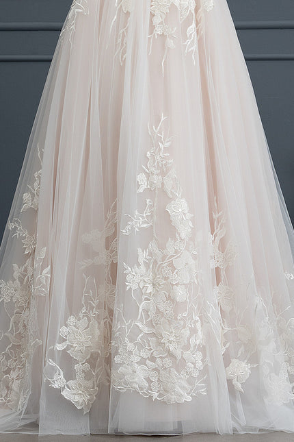 Robe de Soirée Longue Blanche Princesse Tulle Dentelle Mariée - gallery 5