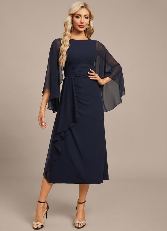 Robe de Soirée Nuit Élégante Voilée - gallery 3