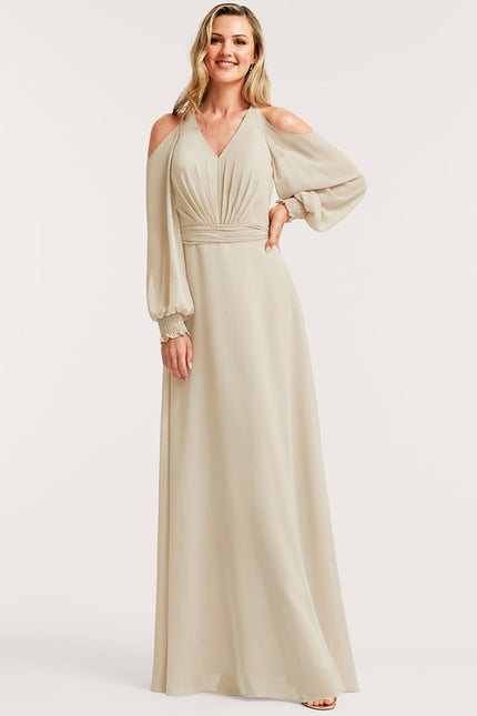 Robe de Soirée Écrue Flottante - gallery 2