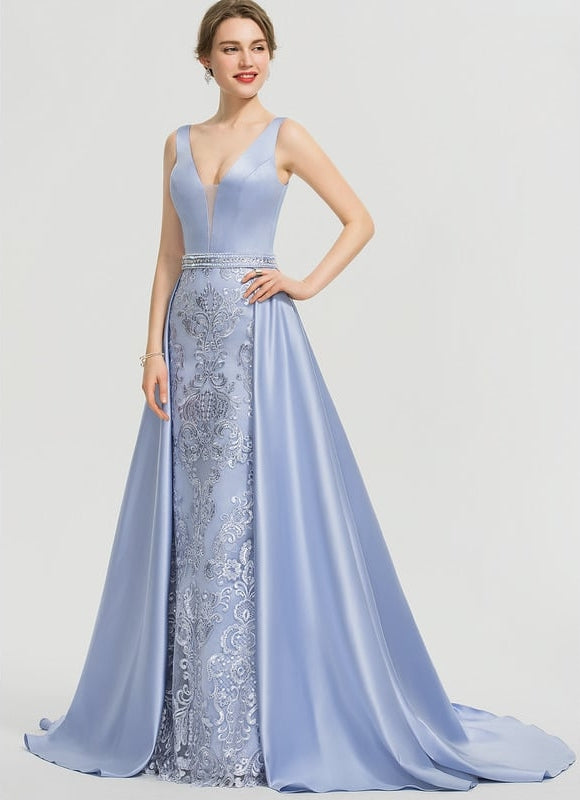 Robe de Soirée Céleste Satiné - gallery 3