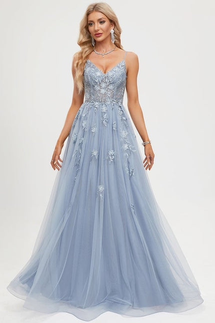 Robe de Soirée Céleste Fleurie