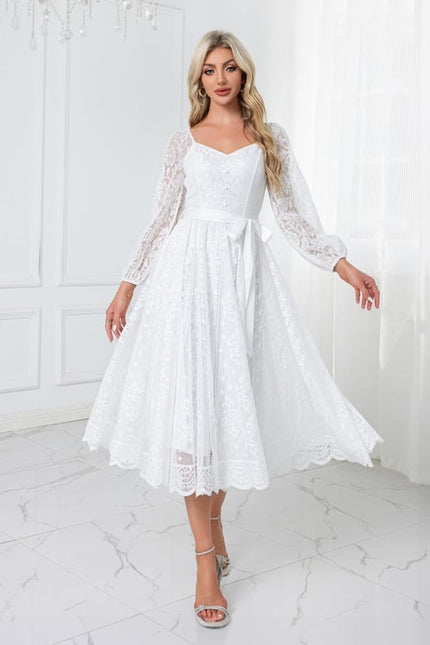 Robe de Soirée Dentelle Évasée - gallery 1