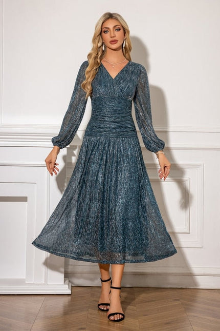 Robe de Soirée Vaporeuse Bleuâtre - gallery 5