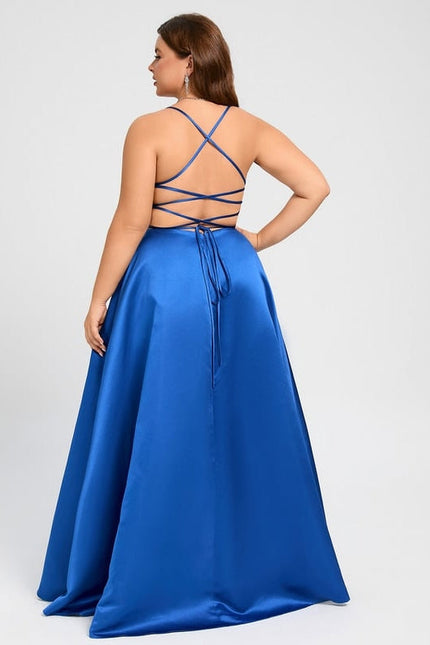 Robe de Soirée Satinée Rubis - gallery 8