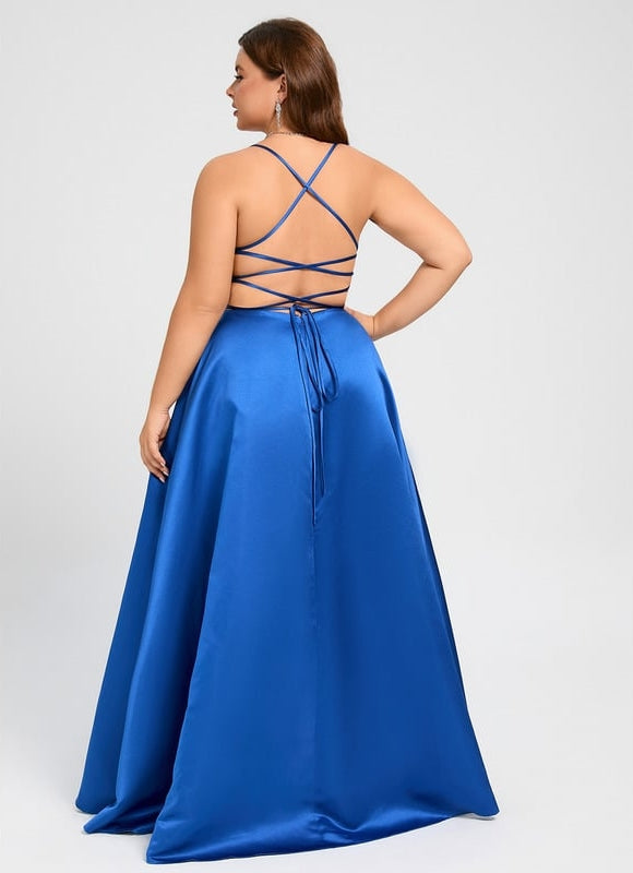 Robe de Soirée Satinée Rubis - gallery 8