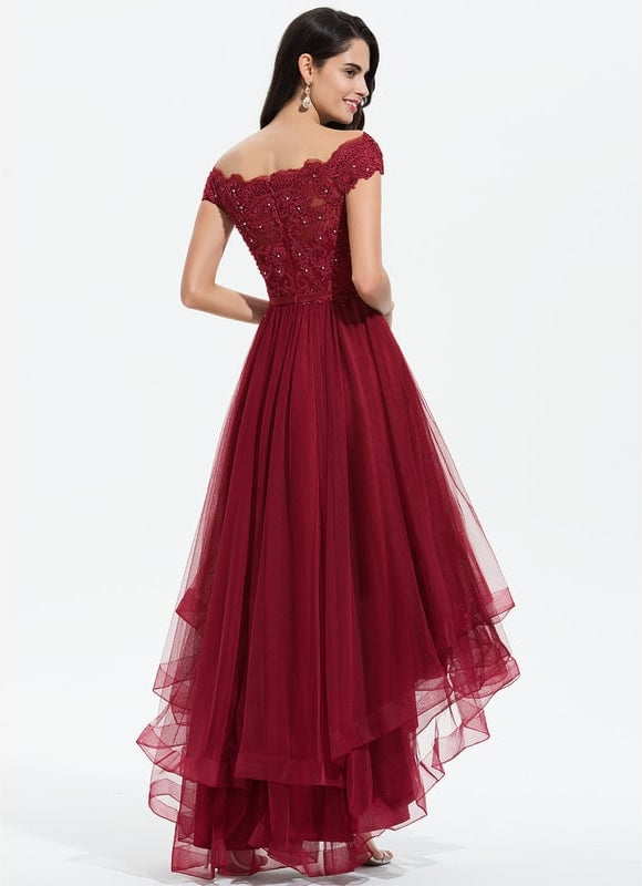 Robe de Soirée Élégance Rubis Tulle - gallery 3