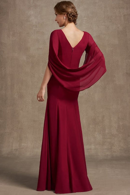 Robe de Soirée Velours Rubis Élégant - gallery 4
