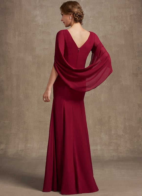 Robe de Soirée Velours Rubis Élégant - gallery 4