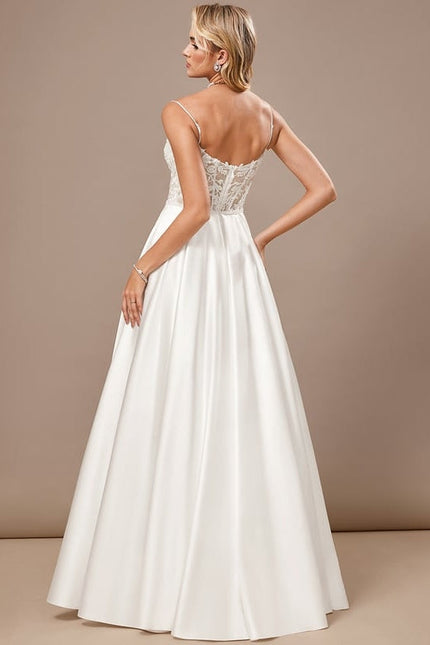 Robe de Soirée Satinée Classique - gallery 6