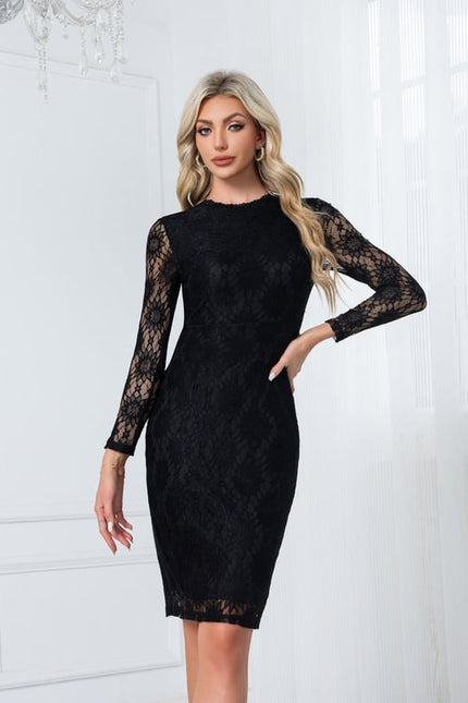 Robe de Soirée Dentelle Ajustée - gallery 6