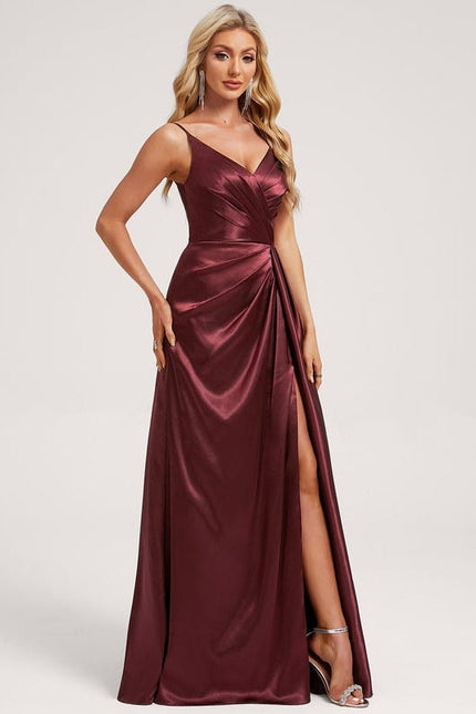 Robe de Soirée Satin Vert Pâle - gallery 2