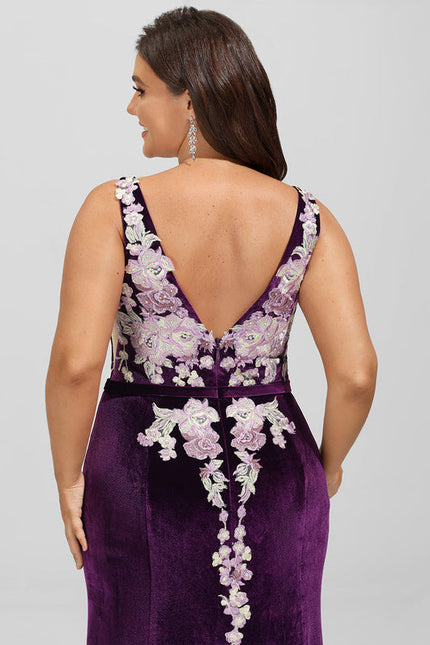 Robe de Soirée Velours Violet Éclat - gallery 9