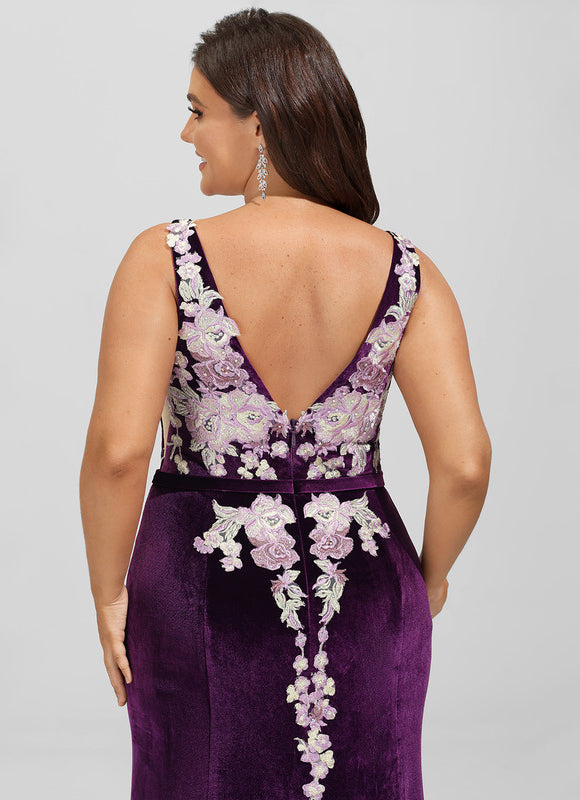 Robe de Soirée Velours Violet Éclat - gallery 9