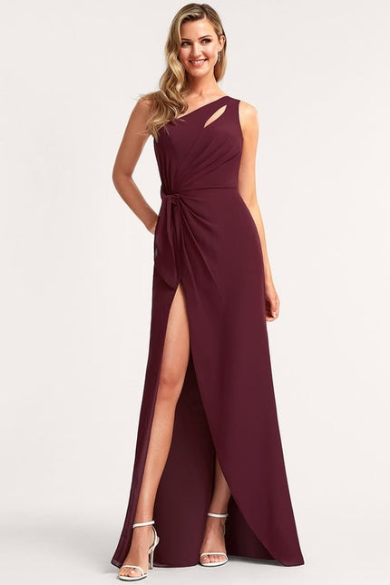 Robe de Soirée Asymétrique Bordeaux - gallery 2