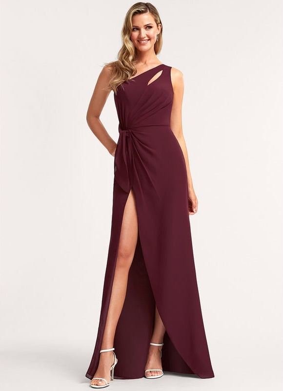 Robe de Soirée Asymétrique Bordeaux - gallery 2